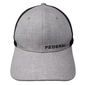 Federal Trucker Hat Gray Black One Size Mesh Snapback Adjustable Embroidered Hat